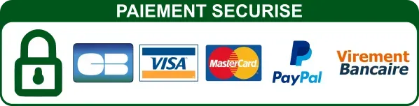 Secure payment: CB Visa Mastercard PayPal Bank Transfer